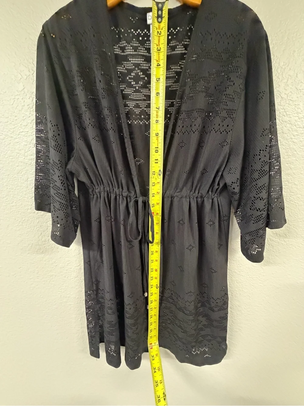 Dotti Black Eyelet Kimono Cover-Up